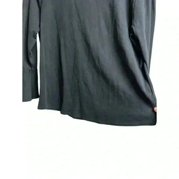 J Crew Mercantile‎ Black Women's Blouse Basic Round Neck Flounce Sleeves Medium - Picture 4 of 6
